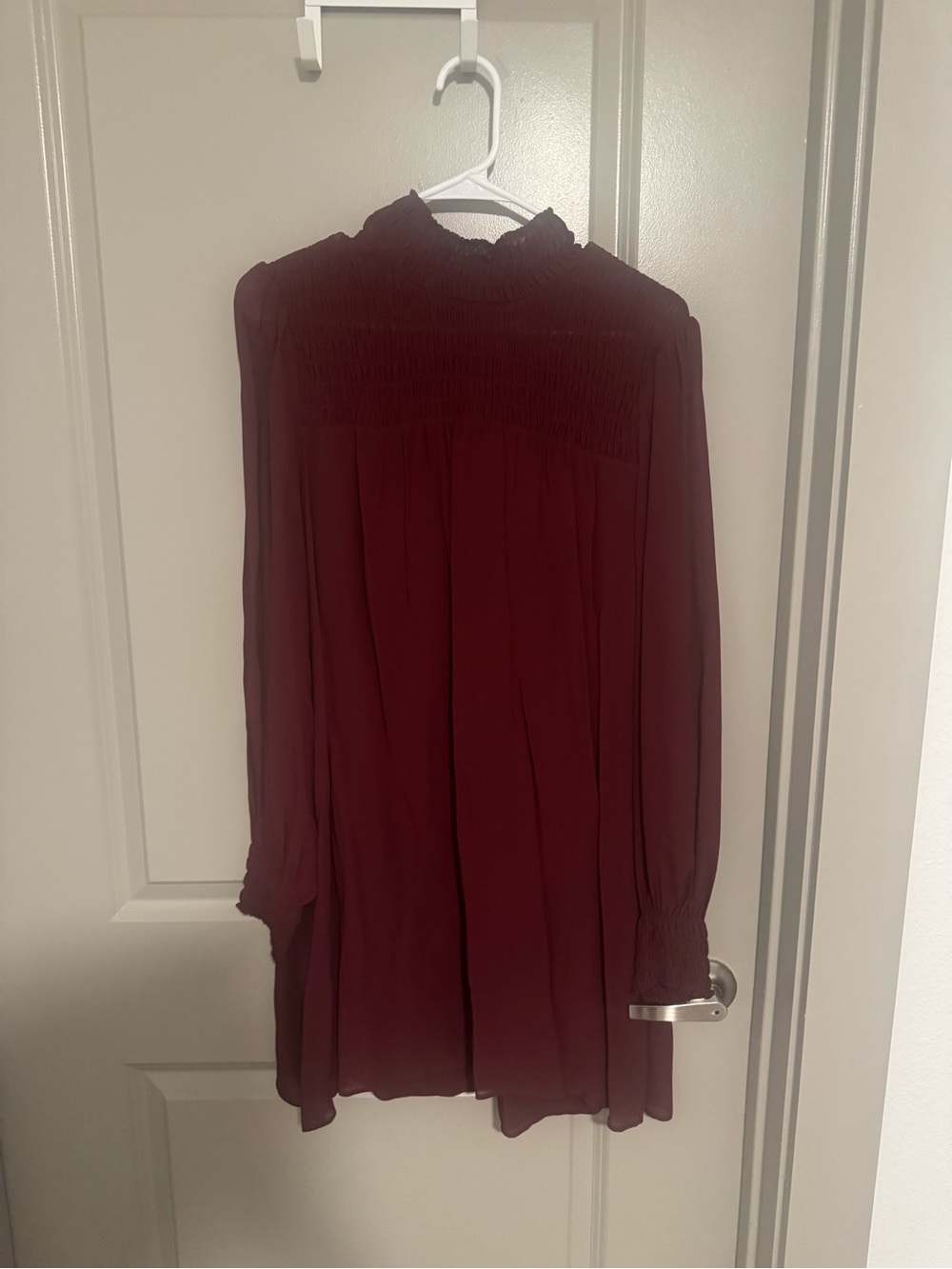 Reformation High Neck Burgundy dress